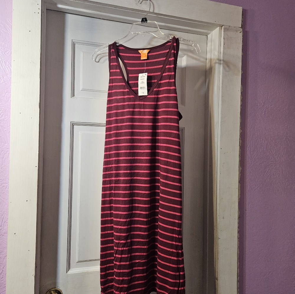 Striped Sleeveless Dress Size Large